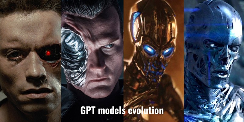 GPT models evolution meme with different terminators