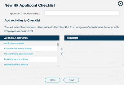 new hr applicant checklist