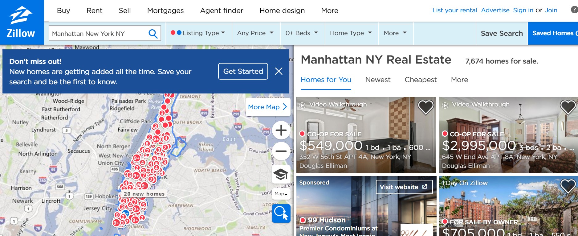 zillow manhattan search