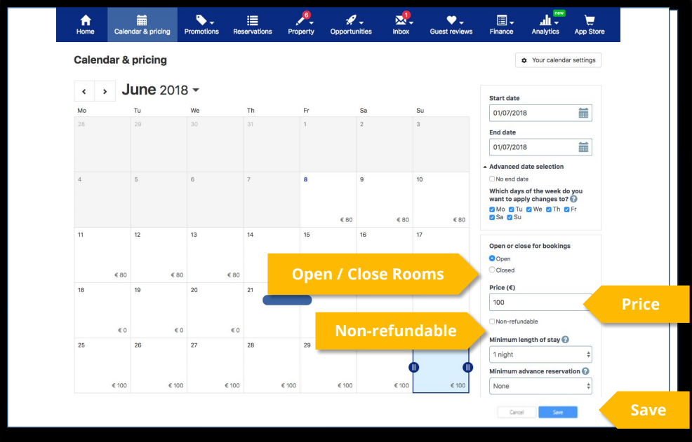  Calendar and Pricing - Availability Setting