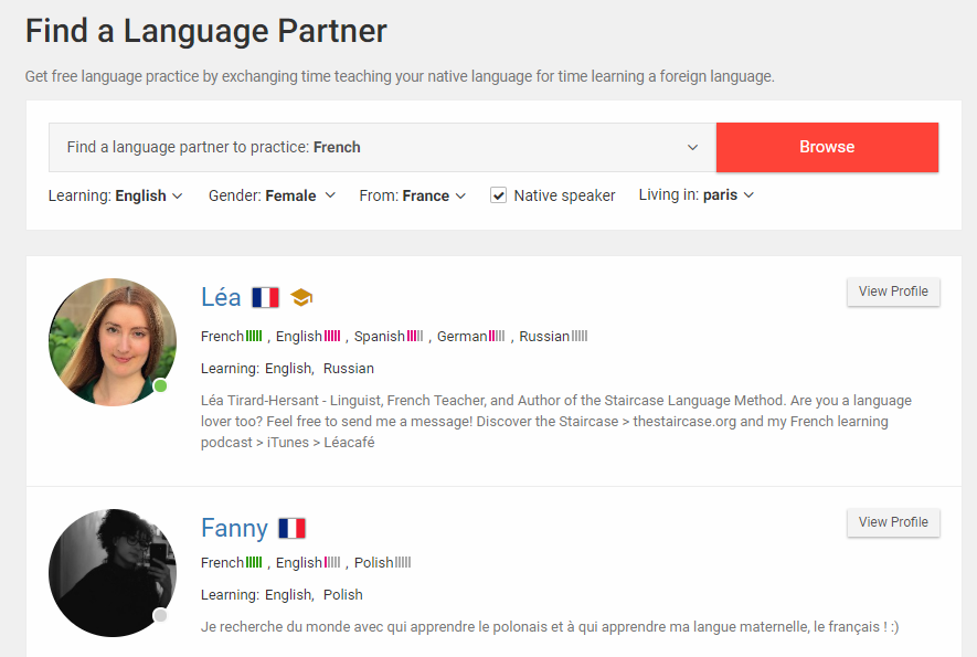 search language partner