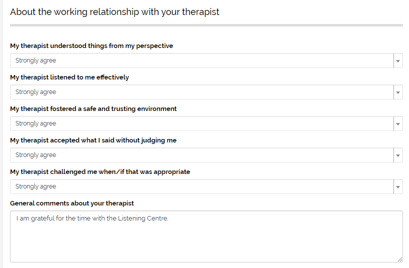 Patient satisfaction survey we've developed as part of a CRM for Mental Heatlh