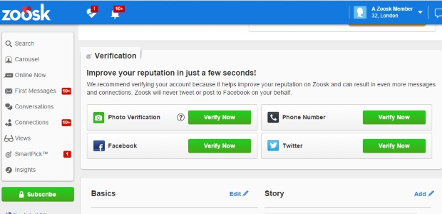 Zoosk Security Features